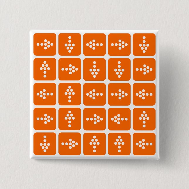 LED Arrow Square Orange 2 Inch Square Button (Front)