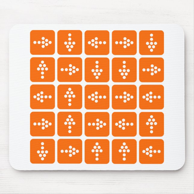 LED Arrow Square Orange Mouse Pad (Front)