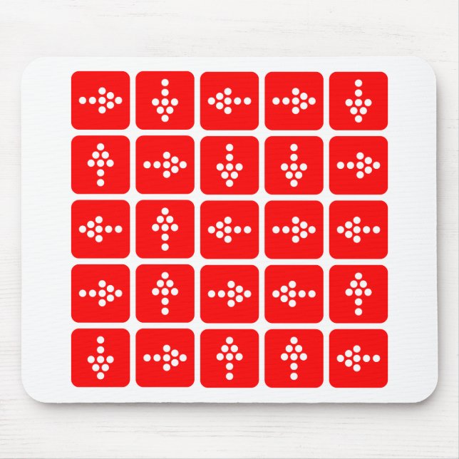 LED Arrow Square Red Mouse Pad (Front)