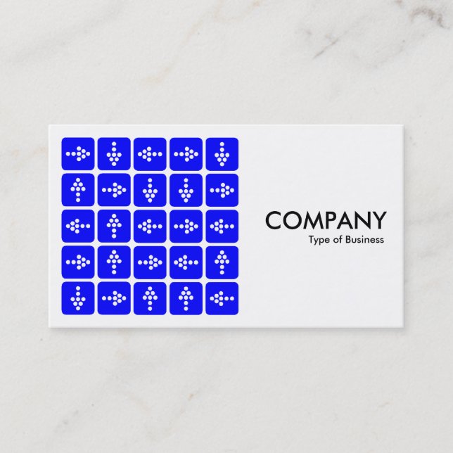 LED Arrows Square Blue - White Business Card (Front)