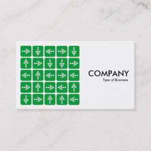 LED Arrows Square Green - White Business Card
