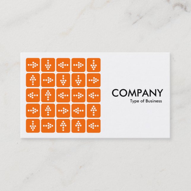 LED Arrows Square Orange - White Business Card (Front)