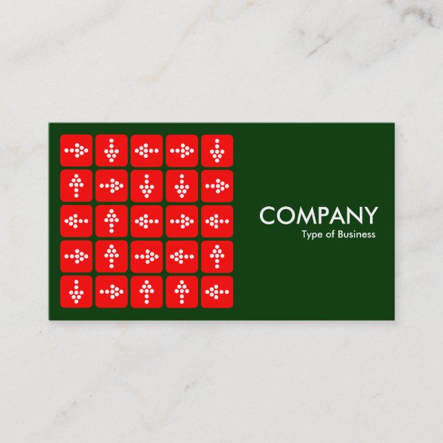 LED Arrows Square Red - Dark Green (003300) Business Card (Front)