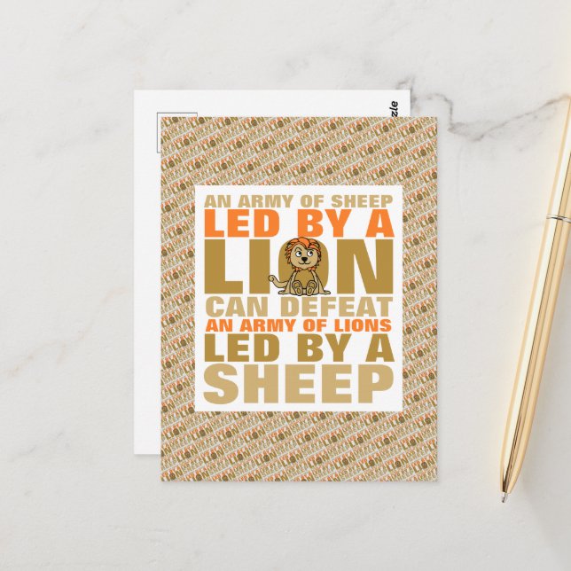 Led By A Lion Postcard (Front/Back In Situ)