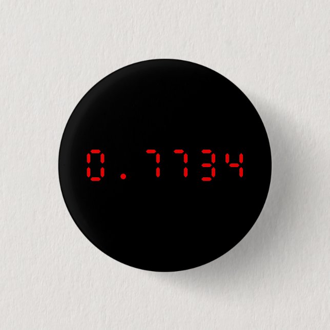 LED Calculator Hello | 0.7734 1 Inch Round Button (Front)