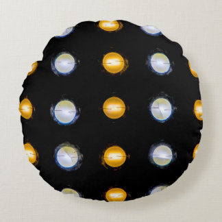 LED lights, closeup abstract background. Round Pillow