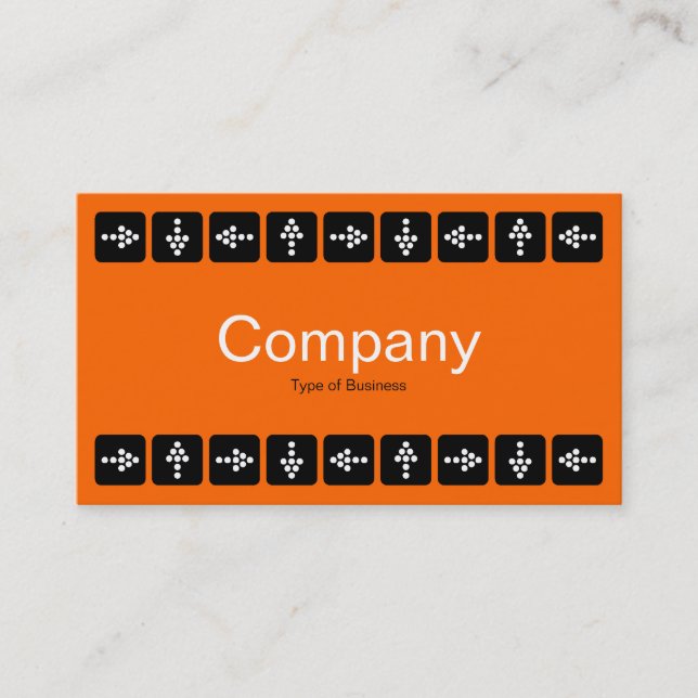 LED Style Arrows - Orange and Grey Business Card (Front)