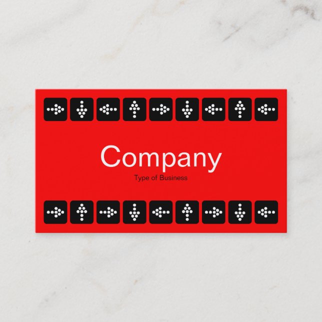 LED Style Arrows - Red and Grey Business Card (Front)