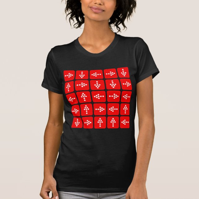 LED Style Arrows - Red T-Shirt (Front)