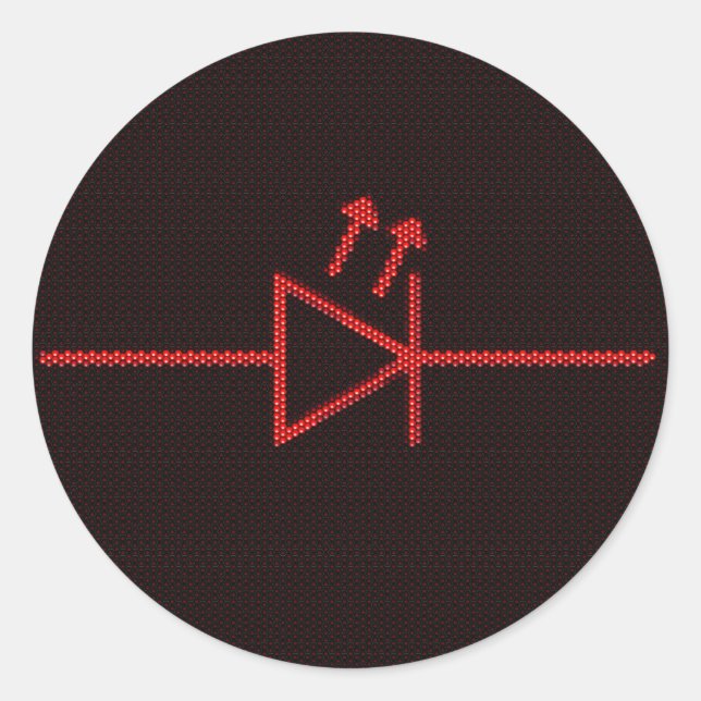 LED Symbol Classic Round Sticker (Front)