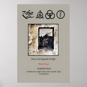 Led Zeppelin Four 1971 Promo Poster Print 1