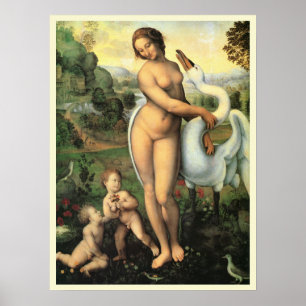 Leda and the Swan by Leonardo da Vinci Poster