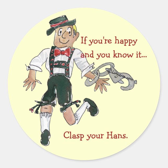 Lederhosen Octoberfest Funny Stickers Seals (Front)