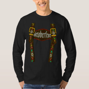 Lederhosen Suspenders Oktoberfest Bavarian Munich  T-Shirt