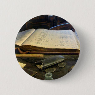 Ledger and Eyeglasses 2 Inch Round Button