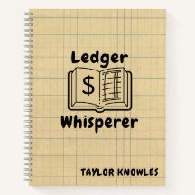 Ledger Whisperer Bookkeeper Spiral Notebook