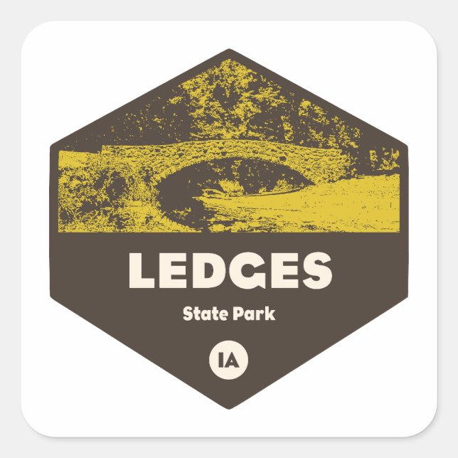 Ledges State Park Iowa Square Sticker (Front)
