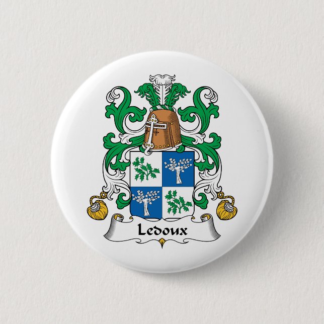 Ledoux Family Crest 2 Inch Round Button (Front)