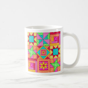 L'édredon de patchwork bloque la tasse