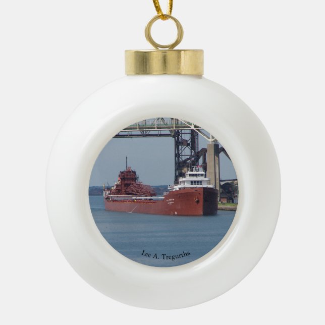 Lee A. Tregurtha ball or snowflake ornament (Front)