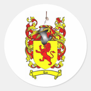 LEE FAMILY CREST -  LEE COAT OF ARMS CLASSIC ROUND STICKER