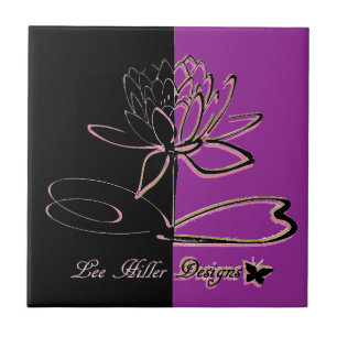 Lee Hiller Designs Accents Black Violet Gold Tile