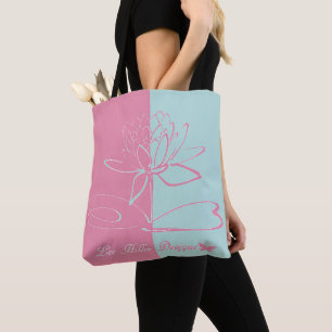 Lee Hiller Designs Accents Pink Aqua Tote Bag