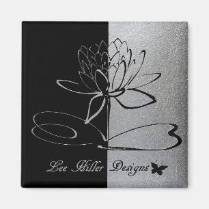 Lee Hiller Designs Logo Accents Black & Stainless Magnet