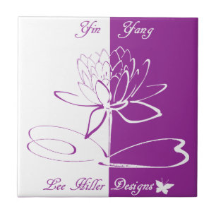Lee Hiller Designs Logo Accents White Violet Tile