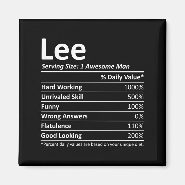 Lee Rition Funny Birthday Personalized Name Gift Magnet (Front)