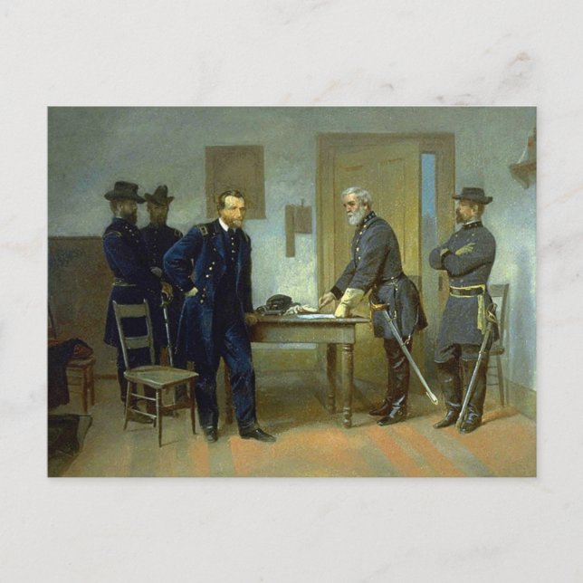Lee Surrendering to Grant, by Alonzo Chappel Postcard (Front)