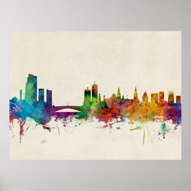 Leeds England Skyline Poster (Front)