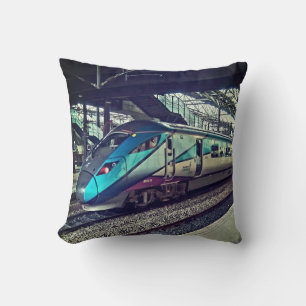 Leeds train throw pillow