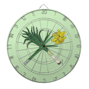 Leek and Daffodil Crossed Dartboard