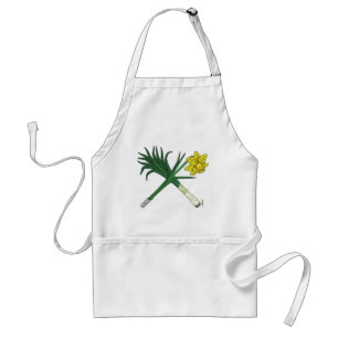 Leek and Daffodil Crossed Standard Apron