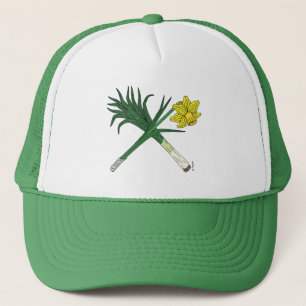 Leek and Daffodil Crossed Trucker Hat