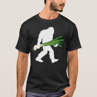 Leek Bigfoot Carrying Vegetable Cryptid Gardening T-Shirt