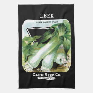 Leek Seed Packet Label Kitchen Towel