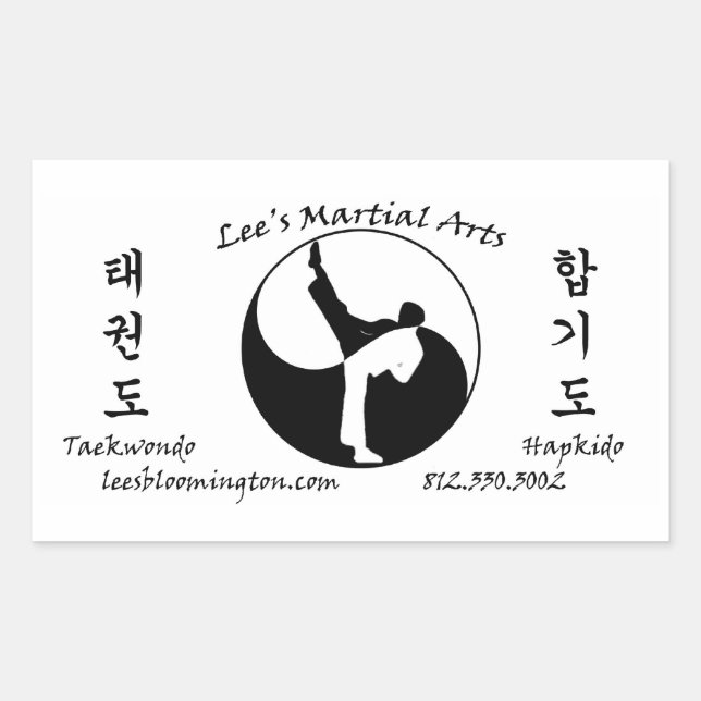 Lee's Martial Arts Sticker (Front)