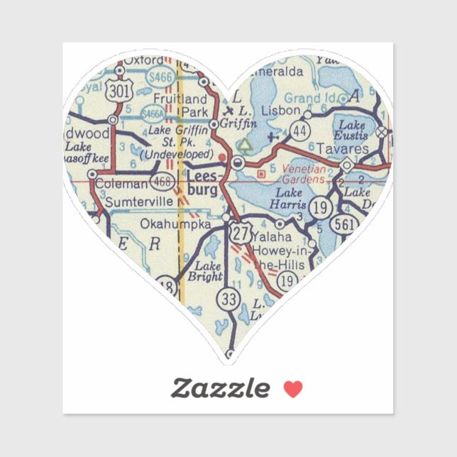 Leesburg Florida Vintage Map (Sheet)