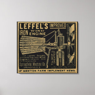 Leffel's Improved Iron Wind Engine Windmill 1885 Canvas Print
