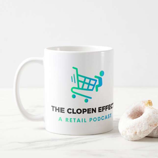L'Effet Clopen - Logo noir Mug à café à deux tons (Avec donut)
