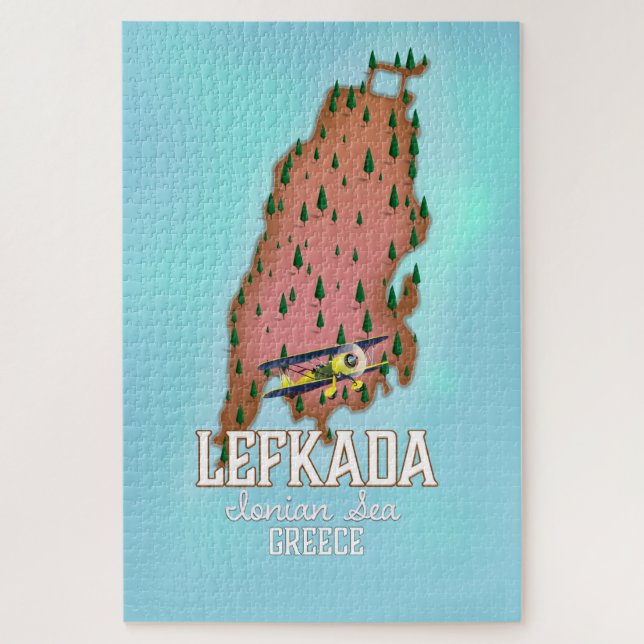 Lefkada Greece travel poster. Jigsaw Puzzle (Vertical)