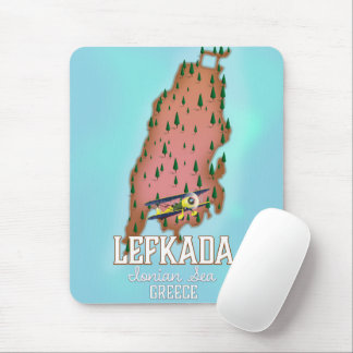 Lefkada Greece travel poster. Mouse Pad