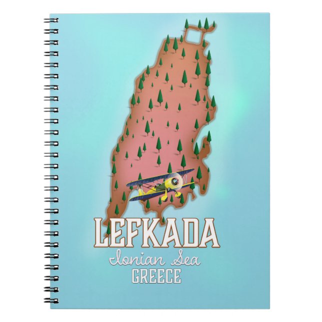 Lefkada Greece travel poster. Notebook (Front)