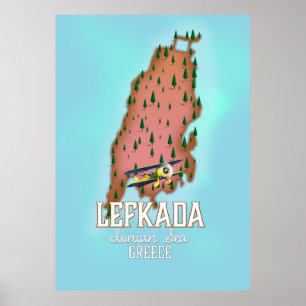 Lefkada Greece travel poster. Poster