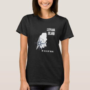 Lefkada Island Mediterranean Sea Coordinates Map V T-Shirt