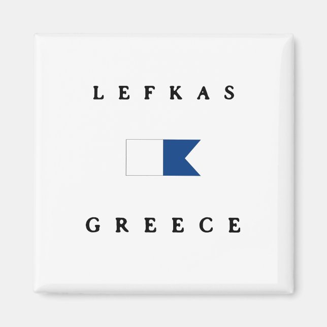 Lefkas Greece Alpha Dive Flag Magnet (Front)