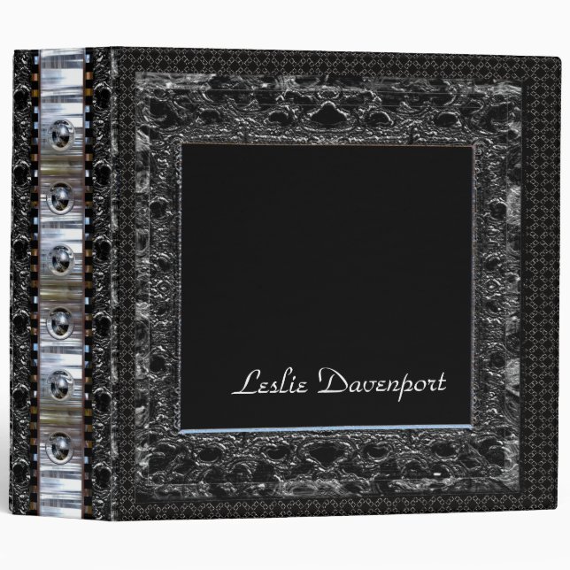 Leforgean Slate Beautiful Personalized Monogram Binder (Front/Spine)