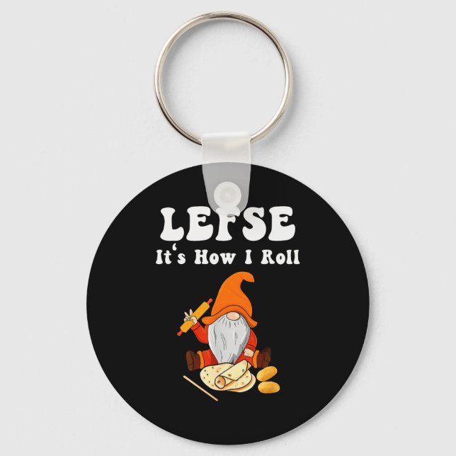 Lefse It's How I Roll Christmas  Keychain (Front)